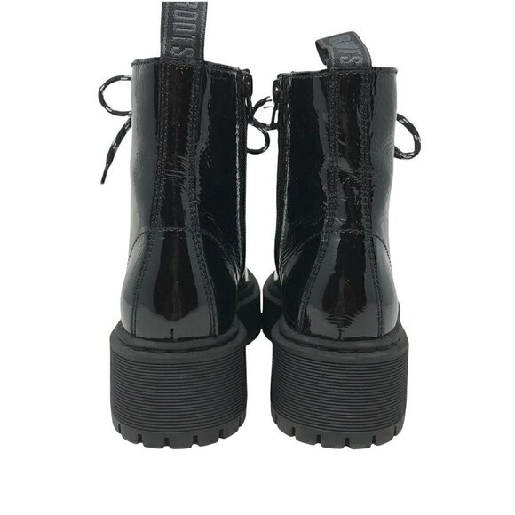 Roots Womens Ankle Booties Combat Boots Black Leather Lace Up Platform Zip 7 NEW - Picture 6 of 10